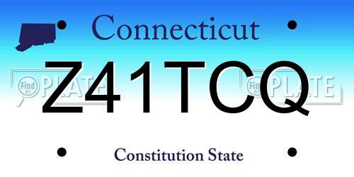 Z41TCQ Connecticut License Plate