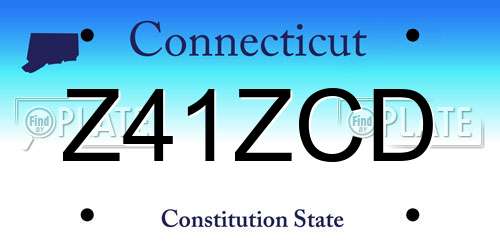 Z41ZCD Connecticut License Plate