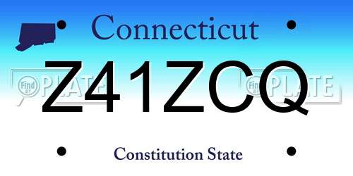 Z41ZCQ Connecticut License Plate