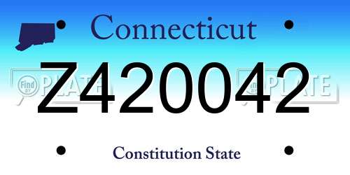 Z420042 Connecticut License Plate