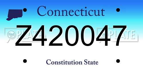 Z420047 Connecticut License Plate