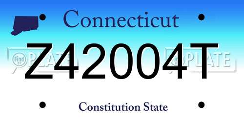 Z42004T Connecticut License Plate