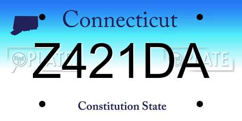 Z421DA Connecticut License Plate
