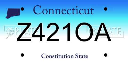 Z421OA Connecticut License Plate