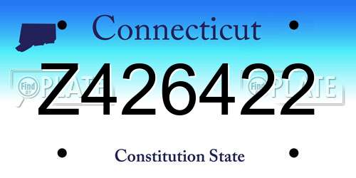Z426422 Connecticut License Plate