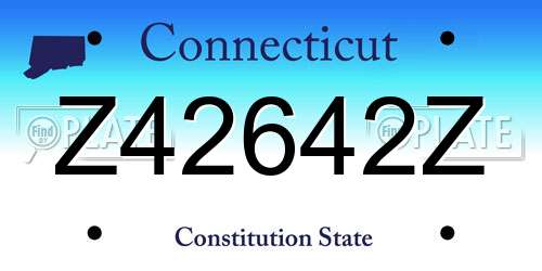 Z42642Z Connecticut License Plate