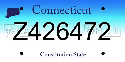 Z426472 Connecticut License Plate