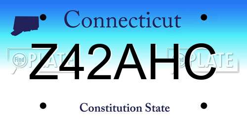 Z42AHC Connecticut License Plate