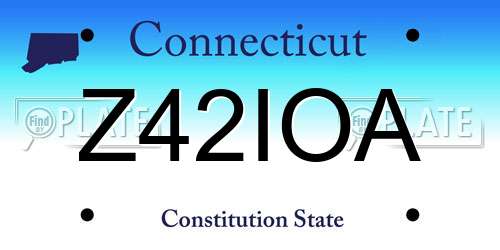 Z42IOA Connecticut License Plate