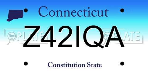 Z42IQA Connecticut License Plate