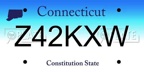 Z42KXW Connecticut License Plate