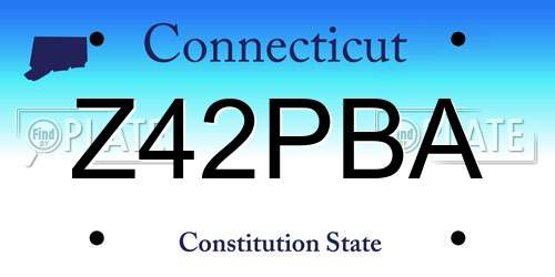 Z42PBA Connecticut License Plate