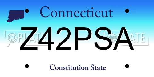 Z42PSA Connecticut License Plate
