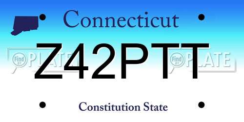 Z42PTT Connecticut License Plate
