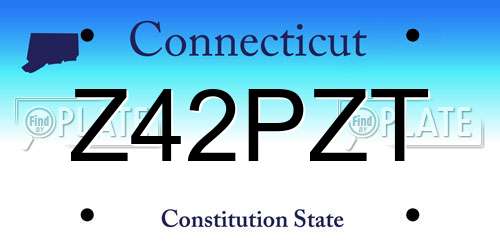 Z42PZT Connecticut License Plate