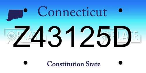 Z43125D Connecticut License Plate