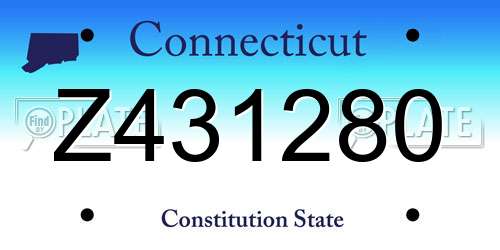 Z431280 Connecticut License Plate