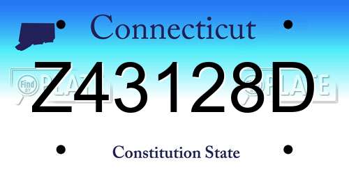 Z43128D Connecticut License Plate