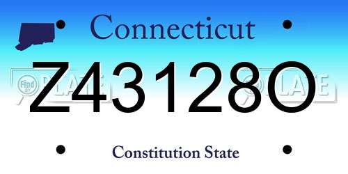 Z43128O Connecticut License Plate
