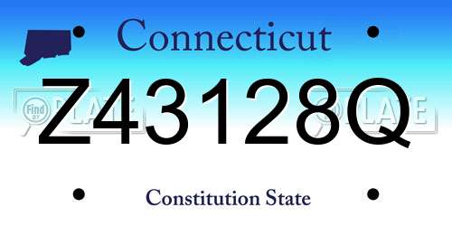 Z43128Q Connecticut License Plate