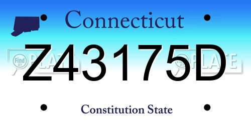 Z43175D Connecticut License Plate