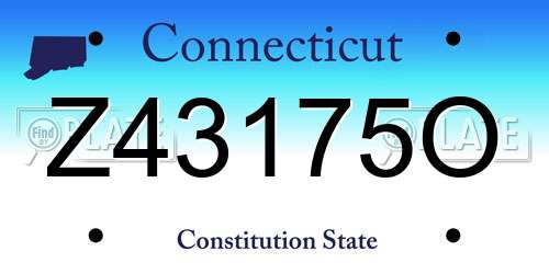 Z43175O Connecticut License Plate