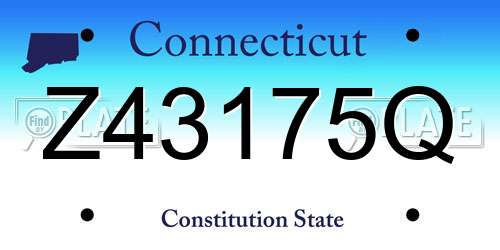 Z43175Q Connecticut License Plate