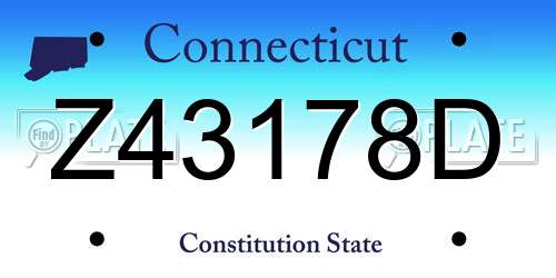 Z43178D Connecticut License Plate