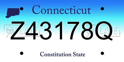 Z43178Q Connecticut License Plate