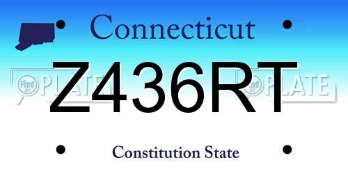 Z436RT Connecticut License Plate