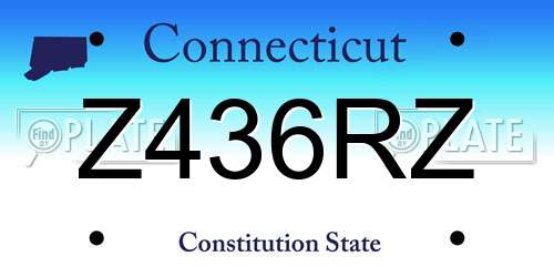 Z436RZ Connecticut License Plate
