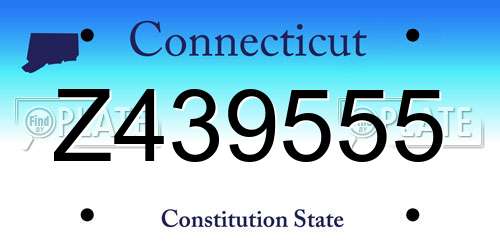 Z439555 Connecticut License Plate
