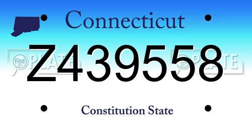 Z439558 Connecticut License Plate