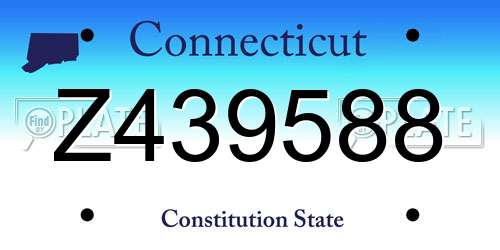 Z439588 Connecticut License Plate