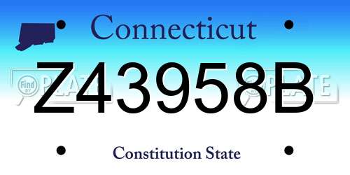 Z43958B Connecticut License Plate
