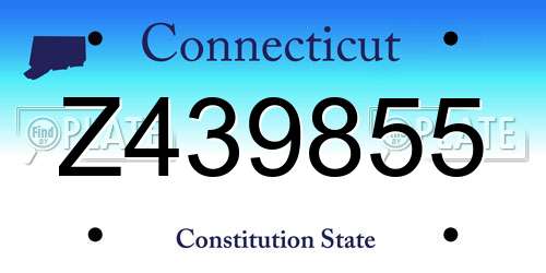 Z439855 Connecticut License Plate