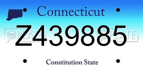 Z439885 Connecticut License Plate