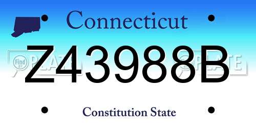 Z43988B Connecticut License Plate