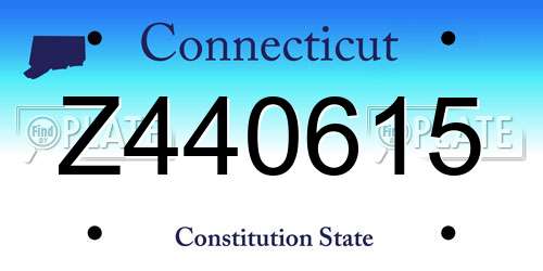 Z440615 Connecticut License Plate