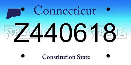 Z440618 Connecticut License Plate