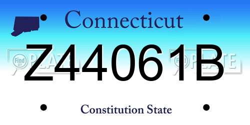 Z44061B Connecticut License Plate