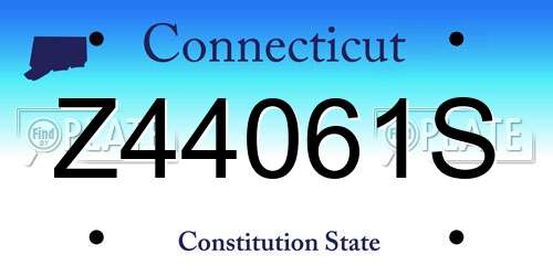 Z44061S Connecticut License Plate