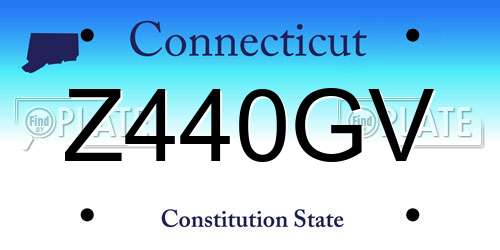 Z440GV Connecticut License Plate