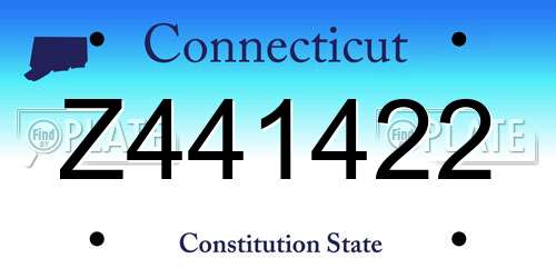 Z441422 Connecticut License Plate