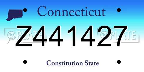 Z441427 Connecticut License Plate