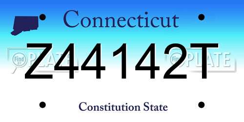 Z44142T Connecticut License Plate