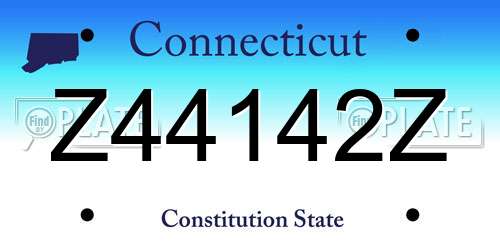 Z44142Z Connecticut License Plate