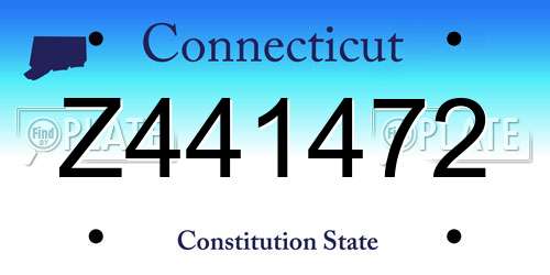 Z441472 Connecticut License Plate