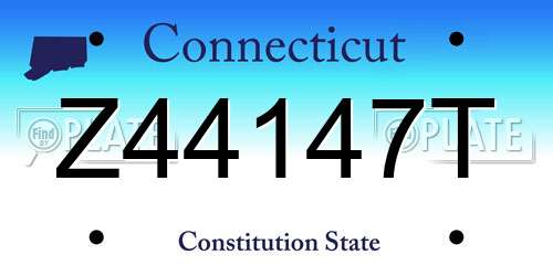 Z44147T Connecticut License Plate
