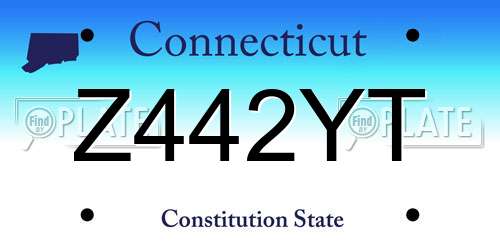 Z442YT Connecticut License Plate
